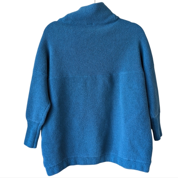Free People Ottoman Sweater Slouchy Tunic Tropical Blue XS - Picture 9 of 11